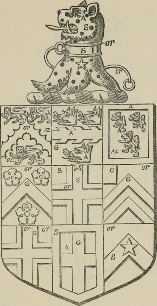 An illustration from The visitation of London : anno Domini 1633, 1634, and 1635. Made by Sr. Henry St. George, kt., Richmond herald, and deputy and marshal to Sr. Richard St. George, kt., Clarencieux king of armes, 1880, leaf 700