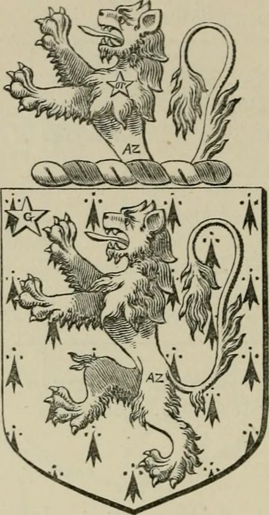 An illustration from The visitation of London : anno Domini 1633, 1634, and 1635. Made by Sr. Henry St. George, kt., Richmond herald, and deputy and marshal to Sr. Richard St. George, kt., Clarencieux king of armes, 1880, leaf 707