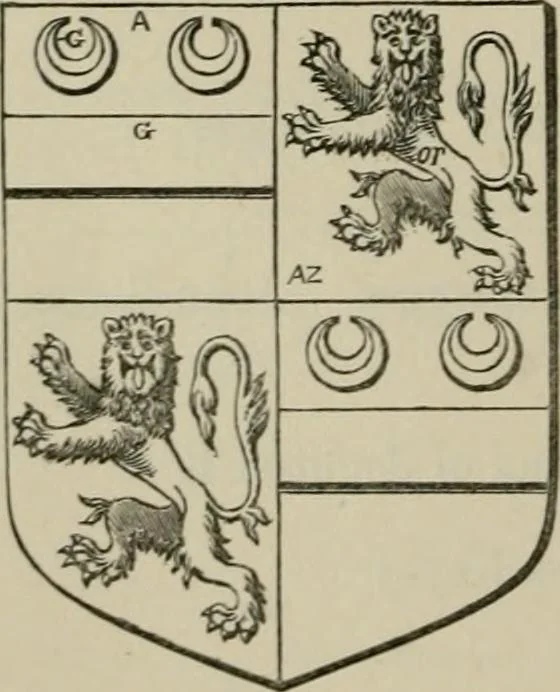 An illustration from The visitation of London : anno Domini 1633, 1634, and 1635. Made by Sr. Henry St. George, kt., Richmond herald, and deputy and marshal to Sr. Richard St. George, kt., Clarencieux king of armes, 1880, leaf 709