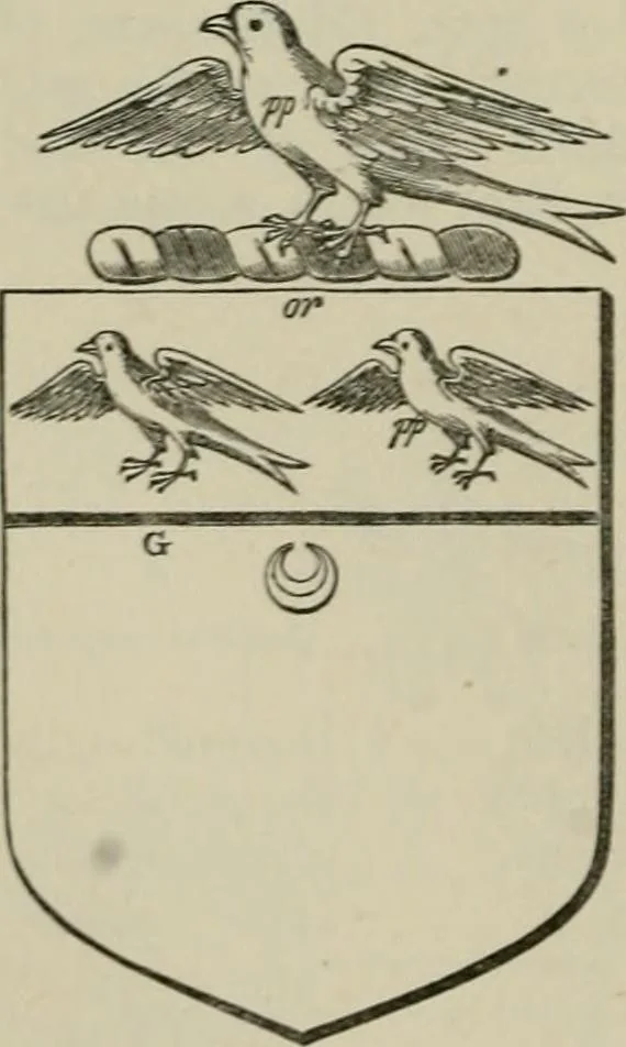 An illustration from The visitation of London : anno Domini 1633, 1634, and 1635. Made by Sr. Henry St. George, kt., Richmond herald, and deputy and marshal to Sr. Richard St. George, kt., Clarencieux king of armes, 1880, leaf 711