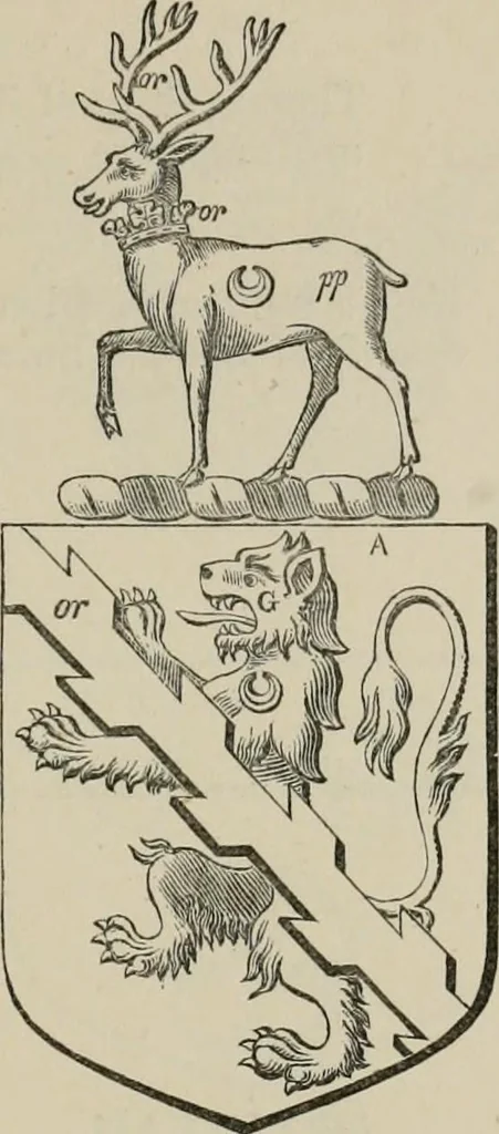 An illustration from The visitation of London : anno Domini 1633, 1634, and 1635. Made by Sr. Henry St. George, kt., Richmond herald, and deputy and marshal to Sr. Richard St. George, kt., Clarencieux king of armes, 1880, leaf 718