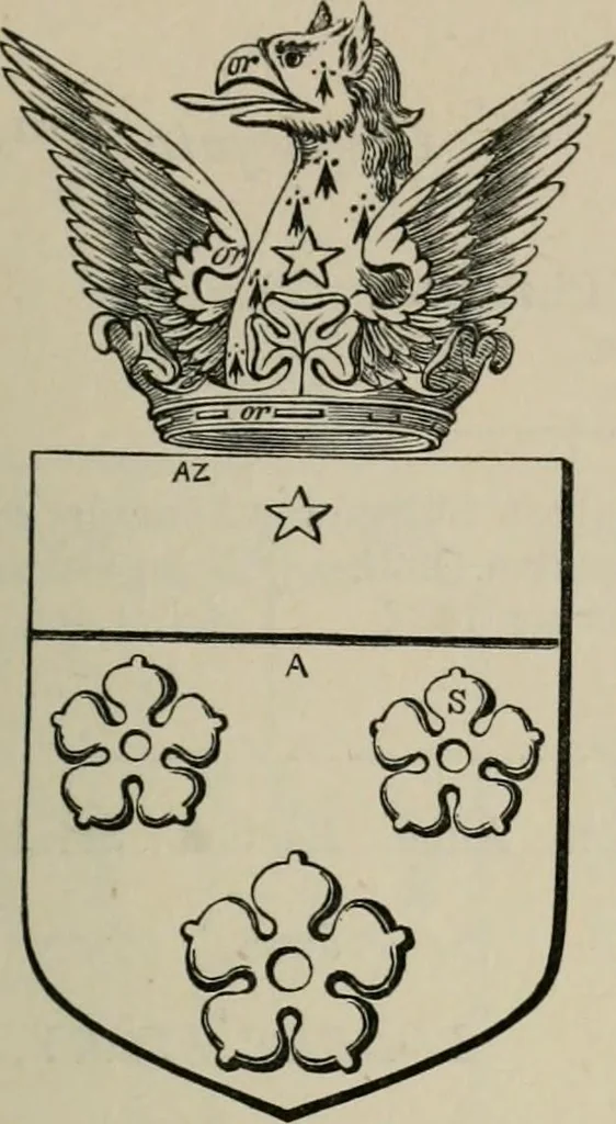 An illustration from The visitation of London : anno Domini 1633, 1634, and 1635. Made by Sr. Henry St. George, kt., Richmond herald, and deputy and marshal to Sr. Richard St. George, kt., Clarencieux king of armes, 1880, leaf 722