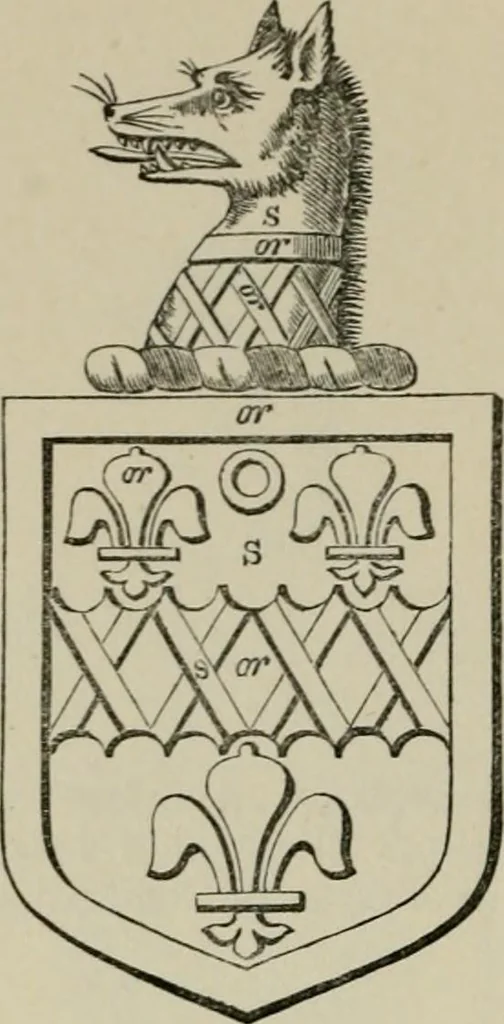 An illustration from The visitation of London : anno Domini 1633, 1634, and 1635. Made by Sr. Henry St. George, kt., Richmond herald, and deputy and marshal to Sr. Richard St. George, kt., Clarencieux king of armes, 1880, leaf 727