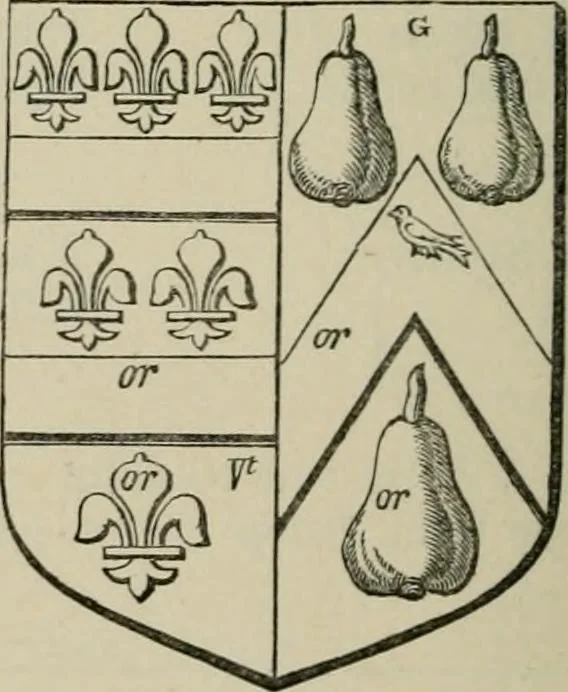 An illustration from The visitation of London : anno Domini 1633, 1634, and 1635. Made by Sr. Henry St. George, kt., Richmond herald, and deputy and marshal to Sr. Richard St. George, kt., Clarencieux king of armes, 1880, leaf 727