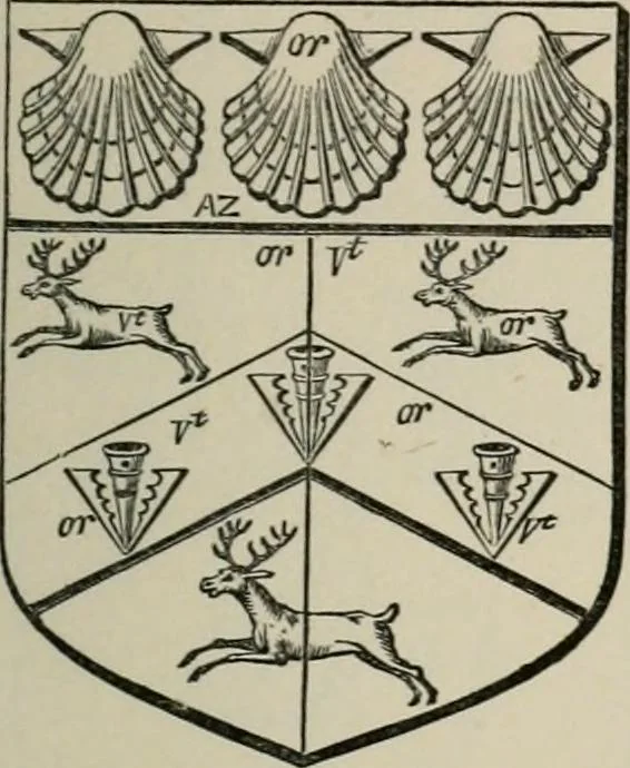 An illustration from The visitation of London : anno Domini 1633, 1634, and 1635. Made by Sr. Henry St. George, kt., Richmond herald, and deputy and marshal to Sr. Richard St. George, kt., Clarencieux king of armes, 1880, leaf 728