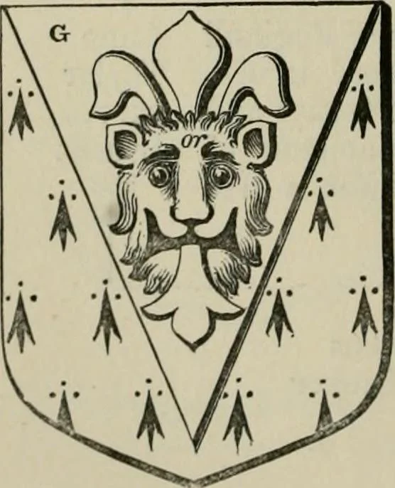 An illustration from The visitation of London : anno Domini 1633, 1634, and 1635. Made by Sr. Henry St. George, kt., Richmond herald, and deputy and marshal to Sr. Richard St. George, kt., Clarencieux king of armes, 1880, leaf 733