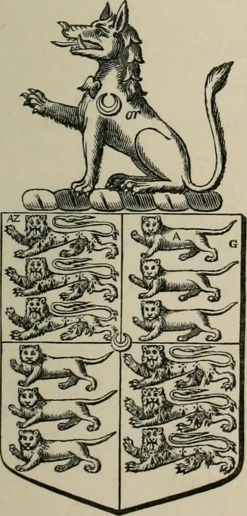 An illustration from The visitation of London : anno Domini 1633, 1634, and 1635. Made by Sr. Henry St. George, kt., Richmond herald, and deputy and marshal to Sr. Richard St. George, kt., Clarencieux king of armes, 1880, leaf 736