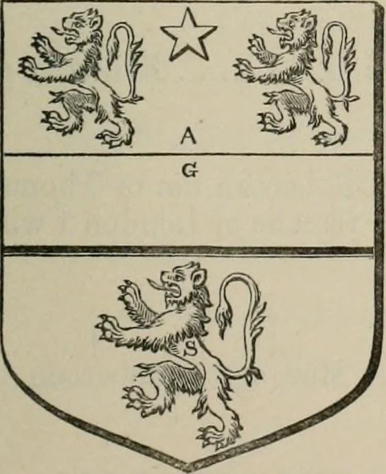 An illustration from The visitation of London : anno Domini 1633, 1634, and 1635. Made by Sr. Henry St. George, kt., Richmond herald, and deputy and marshal to Sr. Richard St. George, kt., Clarencieux king of armes, 1880, leaf 738