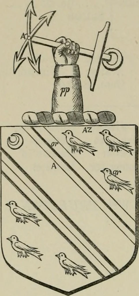 An illustration from The visitation of London : anno Domini 1633, 1634, and 1635. Made by Sr. Henry St. George, kt., Richmond herald, and deputy and marshal to Sr. Richard St. George, kt., Clarencieux king of armes, 1880, leaf 745