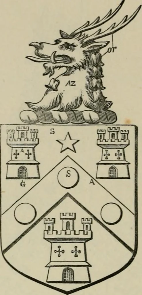 An illustration from The visitation of London : anno Domini 1633, 1634, and 1635. Made by Sr. Henry St. George, kt., Richmond herald, and deputy and marshal to Sr. Richard St. George, kt., Clarencieux king of armes, 1880, leaf 747