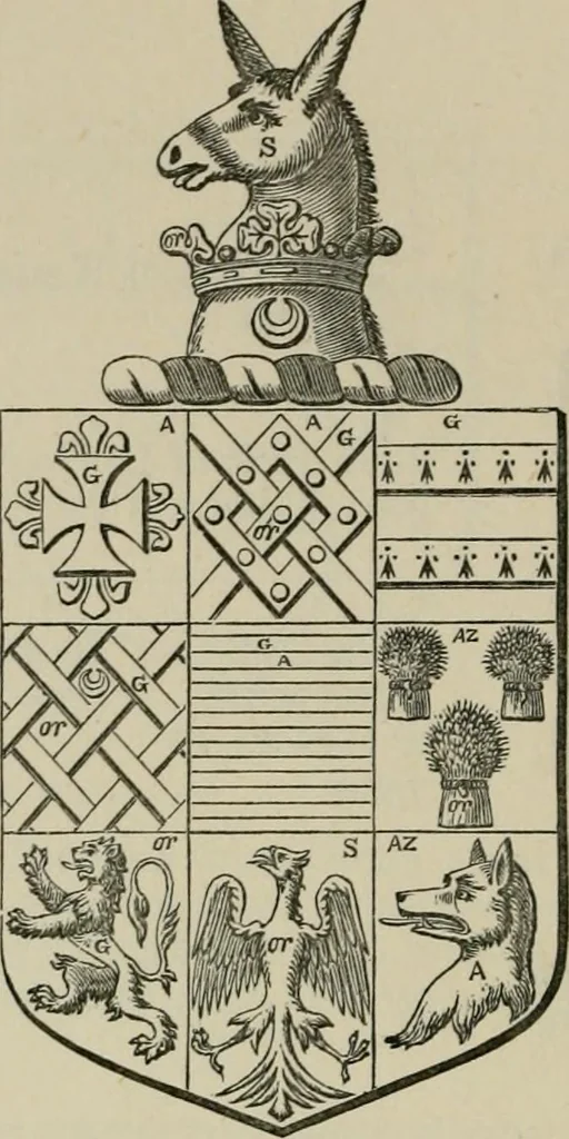 An illustration from The visitation of London : anno Domini 1633, 1634, and 1635. Made by Sr. Henry St. George, kt., Richmond herald, and deputy and marshal to Sr. Richard St. George, kt., Clarencieux king of armes, 1880, leaf 753