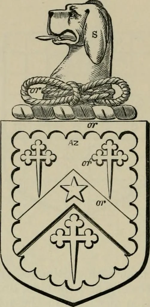 An illustration from The visitation of London : anno Domini 1633, 1634, and 1635. Made by Sr. Henry St. George, kt., Richmond herald, and deputy and marshal to Sr. Richard St. George, kt., Clarencieux king of armes, 1880, leaf 755