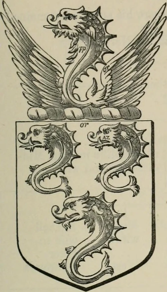 An illustration from The visitation of London : anno Domini 1633, 1634, and 1635. Made by Sr. Henry St. George, kt., Richmond herald, and deputy and marshal to Sr. Richard St. George, kt., Clarencieux king of armes, 1880, leaf 762