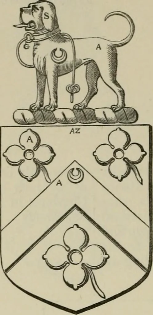 An illustration from The visitation of London : anno Domini 1633, 1634, and 1635. Made by Sr. Henry St. George, kt., Richmond herald, and deputy and marshal to Sr. Richard St. George, kt., Clarencieux king of armes, 1880, leaf 767