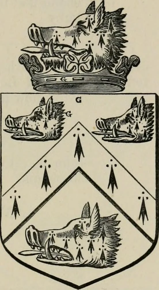An illustration from The visitation of London : anno Domini 1633, 1634, and 1635. Made by Sr. Henry St. George, kt., Richmond herald, and deputy and marshal to Sr. Richard St. George, kt., Clarencieux king of armes, 1880, leaf 770