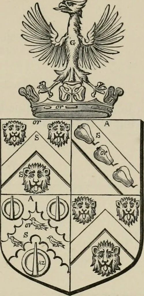 An illustration from The visitation of London : anno Domini 1633, 1634, and 1635. Made by Sr. Henry St. George, kt., Richmond herald, and deputy and marshal to Sr. Richard St. George, kt., Clarencieux king of armes, 1880, leaf 796