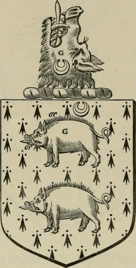 An illustration from The visitation of London : anno Domini 1633, 1634, and 1635. Made by Sr. Henry St. George, kt., Richmond herald, and deputy and marshal to Sr. Richard St. George, kt., Clarencieux king of armes, 1880, leaf 799