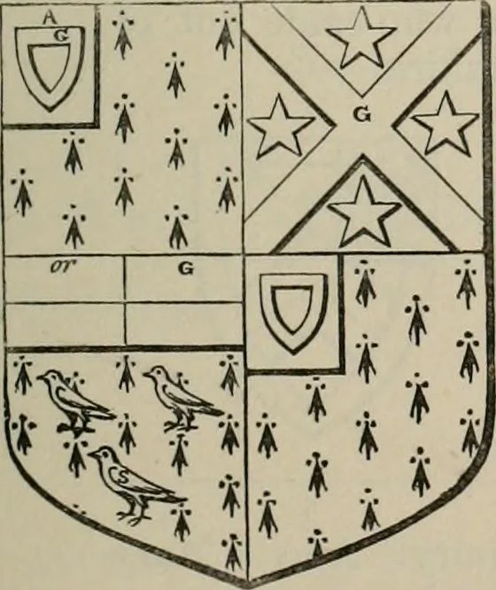 An illustration from The visitation of London : anno Domini 1633, 1634, and 1635. Made by Sr. Henry St. George, kt., Richmond herald, and deputy and marshal to Sr. Richard St. George, kt., Clarencieux king of armes, 1880, leaf 80