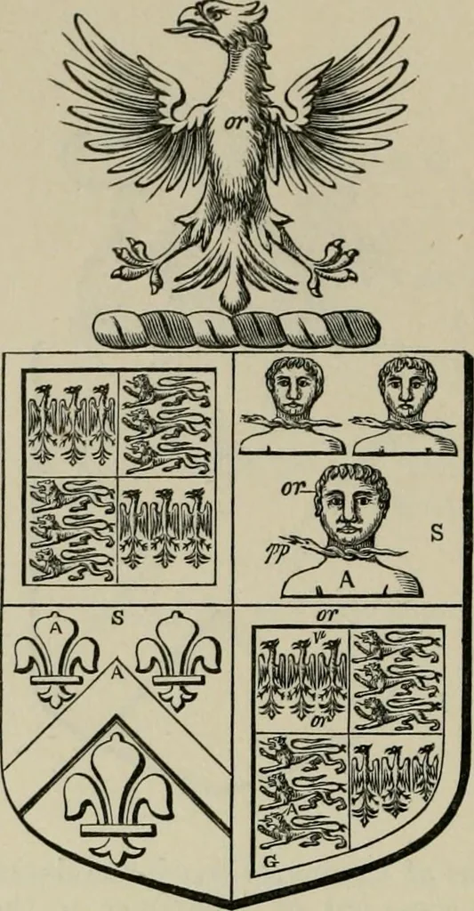 An illustration from The visitation of London : anno Domini 1633, 1634, and 1635. Made by Sr. Henry St. George, kt., Richmond herald, and deputy and marshal to Sr. Richard St. George, kt., Clarencieux king of armes, 1880, leaf 809
