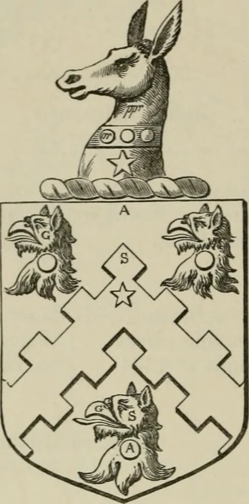 An illustration from The visitation of London : anno Domini 1633, 1634, and 1635. Made by Sr. Henry St. George, kt., Richmond herald, and deputy and marshal to Sr. Richard St. George, kt., Clarencieux king of armes, 1880, leaf 81