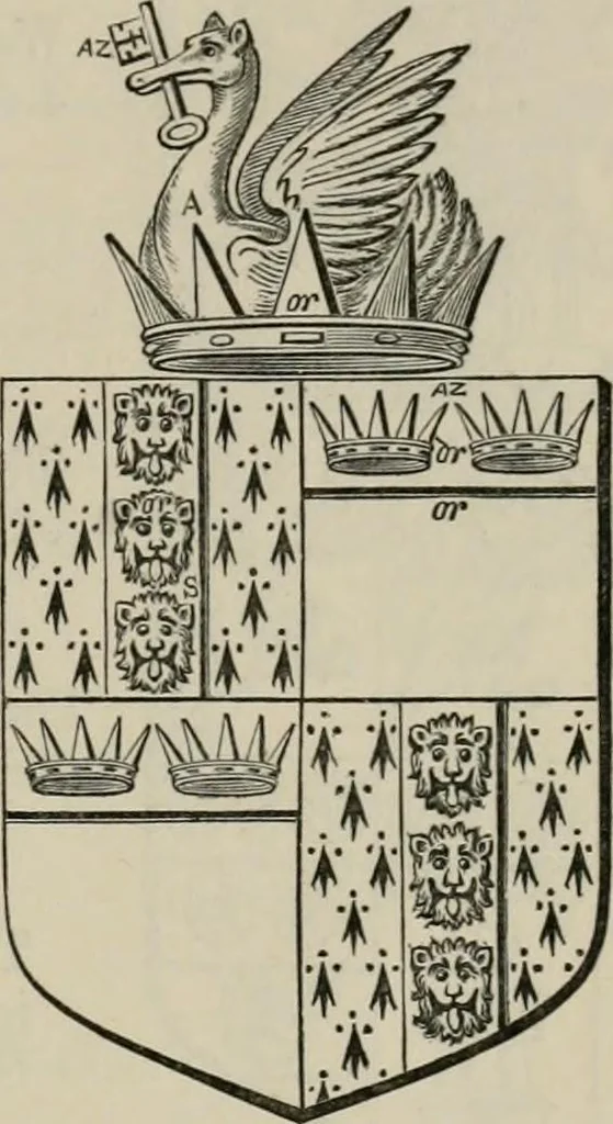 An illustration from The visitation of London : anno Domini 1633, 1634, and 1635. Made by Sr. Henry St. George, kt., Richmond herald, and deputy and marshal to Sr. Richard St. George, kt., Clarencieux king of armes, 1880, leaf 812