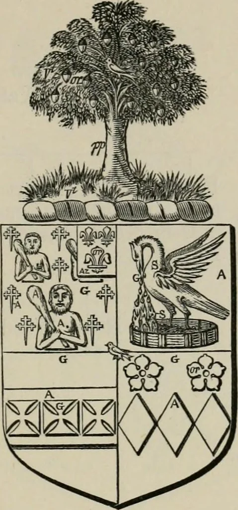 An illustration from The visitation of London : anno Domini 1633, 1634, and 1635. Made by Sr. Henry St. George, kt., Richmond herald, and deputy and marshal to Sr. Richard St. George, kt., Clarencieux king of armes, 1880, leaf 818
