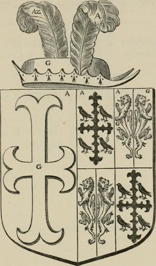 An illustration from The visitation of London : anno Domini 1633, 1634, and 1635. Made by Sr. Henry St. George, kt., Richmond herald, and deputy and marshal to Sr. Richard St. George, kt., Clarencieux king of armes, 1880, leaf 820