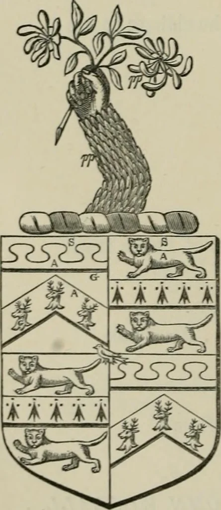 An illustration from The visitation of London : anno Domini 1633, 1634, and 1635. Made by Sr. Henry St. George, kt., Richmond herald, and deputy and marshal to Sr. Richard St. George, kt., Clarencieux king of armes, 1880, leaf 821