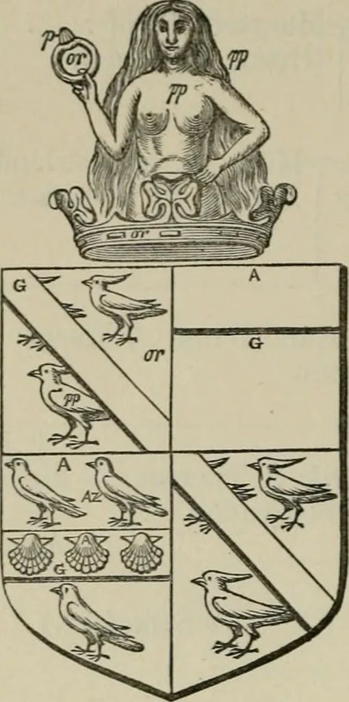 An illustration from The visitation of London : anno Domini 1633, 1634, and 1635. Made by Sr. Henry St. George, kt., Richmond herald, and deputy and marshal to Sr. Richard St. George, kt., Clarencieux king of armes, 1880, leaf 835