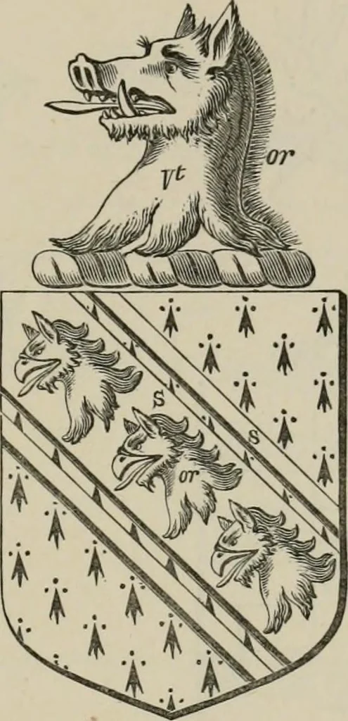 An illustration from The visitation of London : anno Domini 1633, 1634, and 1635. Made by Sr. Henry St. George, kt., Richmond herald, and deputy and marshal to Sr. Richard St. George, kt., Clarencieux king of armes, 1880, leaf 838