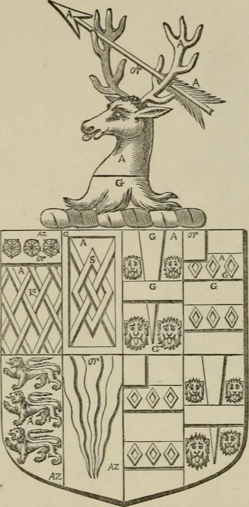 An illustration from The visitation of London : anno Domini 1633, 1634, and 1635. Made by Sr. Henry St. George, kt., Richmond herald, and deputy and marshal to Sr. Richard St. George, kt., Clarencieux king of armes, 1880, leaf 839