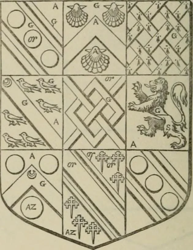 An illustration from The visitation of London : anno Domini 1633, 1634, and 1635. Made by Sr. Henry St. George, kt., Richmond herald, and deputy and marshal to Sr. Richard St. George, kt., Clarencieux king of armes, 1880, leaf 85