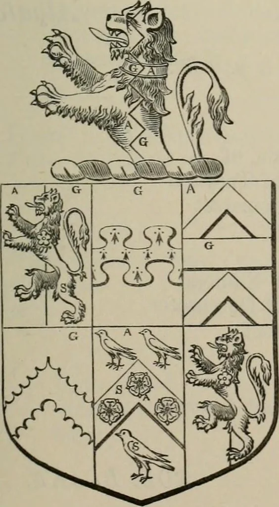 An illustration from The visitation of London : anno Domini 1633, 1634, and 1635. Made by Sr. Henry St. George, kt., Richmond herald, and deputy and marshal to Sr. Richard St. George, kt., Clarencieux king of armes, 1880, leaf 88