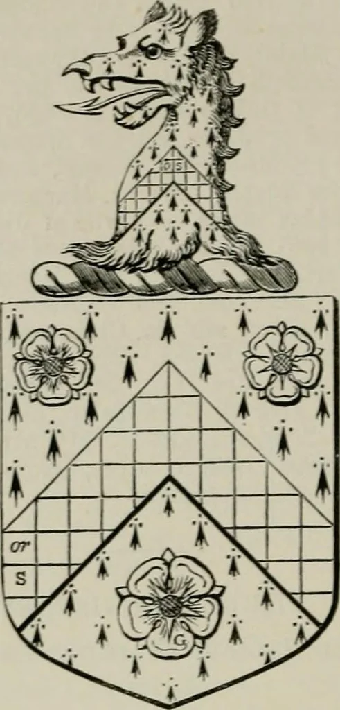An illustration from The visitation of London : anno Domini 1633, 1634, and 1635. Made by Sr. Henry St. George, kt., Richmond herald, and deputy and marshal to Sr. Richard St. George, kt., Clarencieux king of armes, 1880, leaf 885