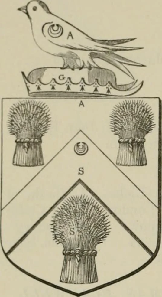 An illustration from The visitation of London : anno Domini 1633, 1634, and 1635. Made by Sr. Henry St. George, kt., Richmond herald, and deputy and marshal to Sr. Richard St. George, kt., Clarencieux king of armes, 1880, leaf 89