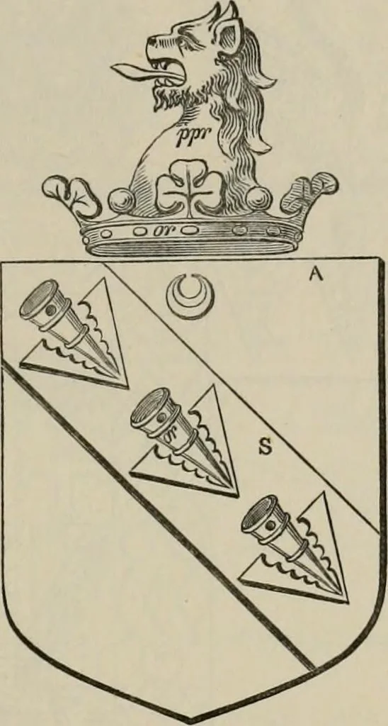 An illustration from The visitation of London : anno Domini 1633, 1634, and 1635. Made by Sr. Henry St. George, kt., Richmond herald, and deputy and marshal to Sr. Richard St. George, kt., Clarencieux king of armes, 1880, leaf 90