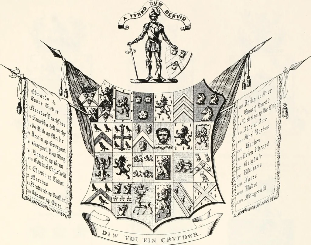 An illustration from A visitation of the seats and arms of the noblemen and gentlemen of Great Britain, 1852, leaf 430