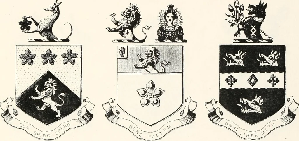 An illustration from A visitation of the seats and arms of the noblemen and gentlemen of Great Britain, 1852, leaf 432