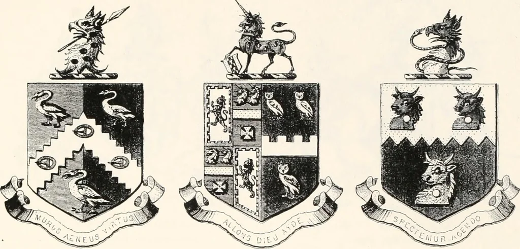 An illustration from A visitation of the seats and arms of the noblemen and gentlemen of Great Britain, 1852, leaf 434