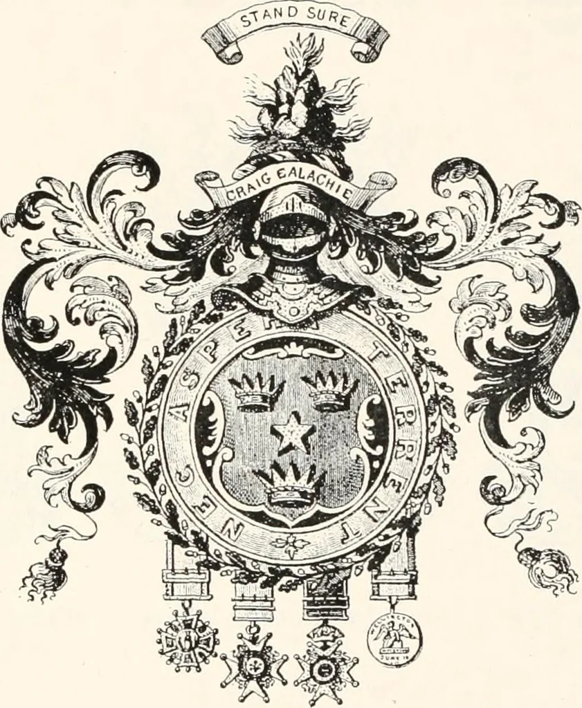 An illustration from A visitation of the seats and arms of the noblemen and gentlemen of Great Britain, 1852, leaf 436