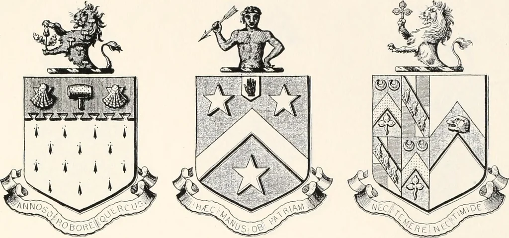 An illustration from A visitation of the seats and arms of the noblemen and gentlemen of Great Britain, 1852, leaf 438