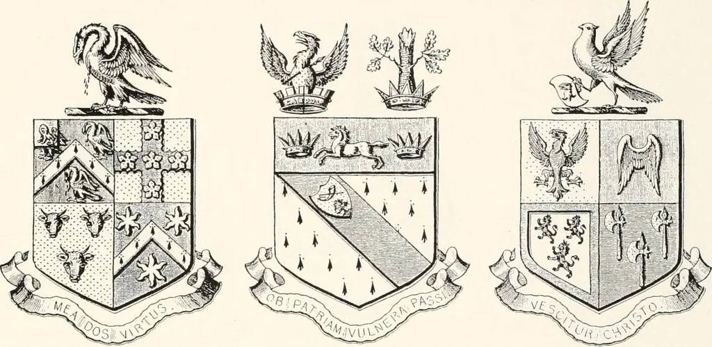 An illustration from A visitation of the seats and arms of the noblemen and gentlemen of Great Britain, 1852, leaf 438