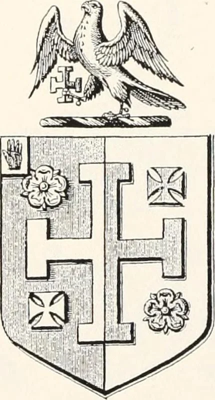 An illustration from A visitation of the seats and arms of the noblemen and gentlemen of Great Britain, 1852, leaf 438