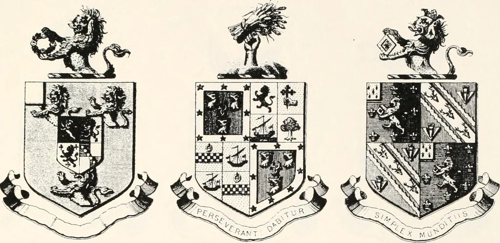 An illustration from A visitation of the seats and arms of the noblemen and gentlemen of Great Britain, 1852, leaf 442