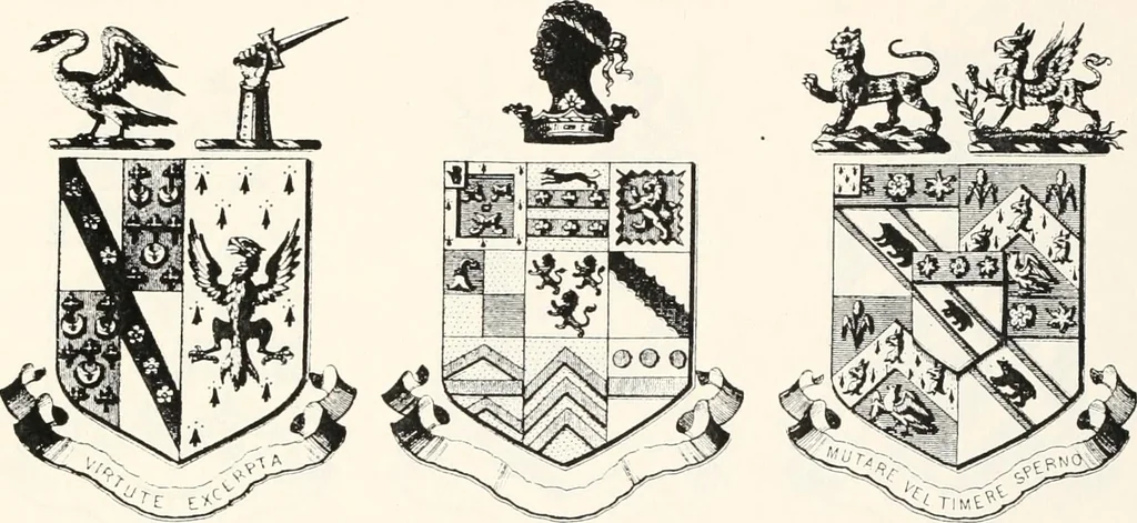 An illustration from A visitation of the seats and arms of the noblemen and gentlemen of Great Britain, 1852, leaf 442