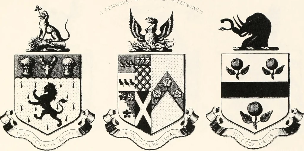An illustration from A visitation of the seats and arms of the noblemen and gentlemen of Great Britain, 1852, leaf 444