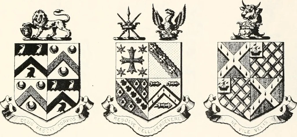 An illustration from A visitation of the seats and arms of the noblemen and gentlemen of Great Britain, 1852, leaf 444