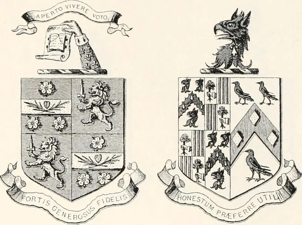 An illustration from A visitation of the seats and arms of the noblemen and gentlemen of Great Britain, 1852, leaf 446