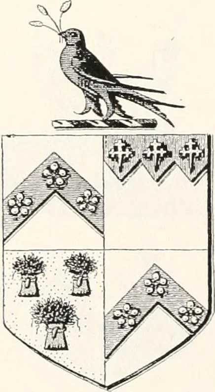 An illustration from A visitation of the seats and arms of the noblemen and gentlemen of Great Britain, 1852, leaf 446