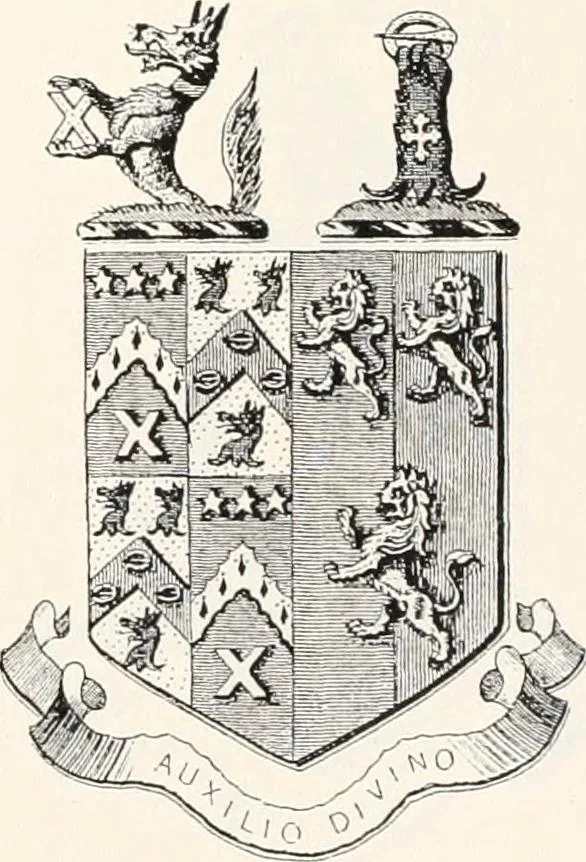 An illustration from A visitation of the seats and arms of the noblemen and gentlemen of Great Britain, 1852, leaf 446